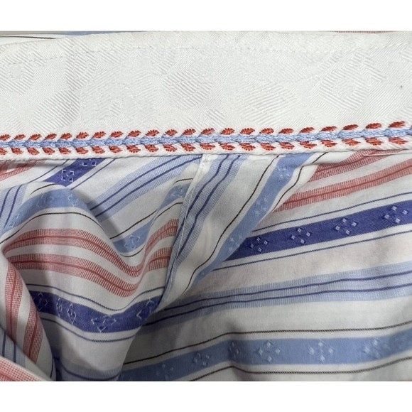 Robert Graham Blue Purple Striped Button Up Shirt Embroidered Cuffs Sz 39/15.5 - Picture 8 of 12